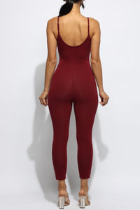 Sleeveless Bodycon Jumpsuit 21" Capri Skinny Fit Hug Curves Adjustable Strap Stretchy Squat Proof Workout Gym More Colors