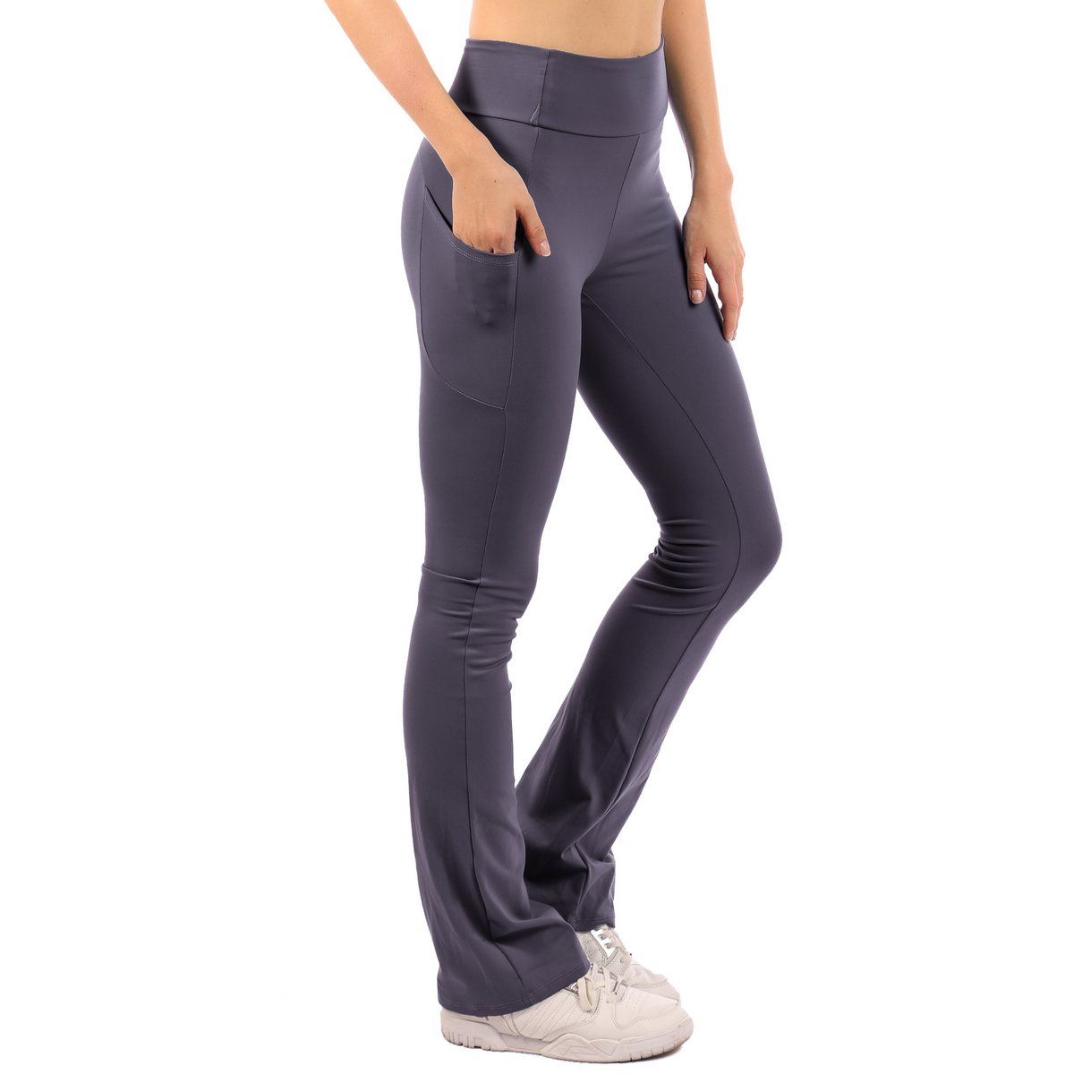 Soft Flare Butter Soft Pants Shadow Grey, Smoke, Steel Blue, Violet