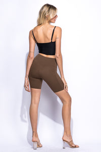 Highwaisted Butter Soft Shorts Black, Brick, Brown, Burgundy