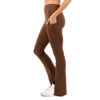 Front Slit hem pants in butter soft fabric Black, Brick, Brown, Burgundy