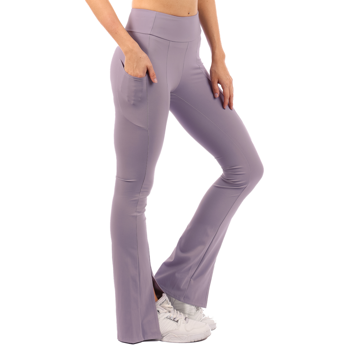 Front Slit High Waisted Butter Soft Pants Lavender, Coral Pink, Sage, Shadow Grey