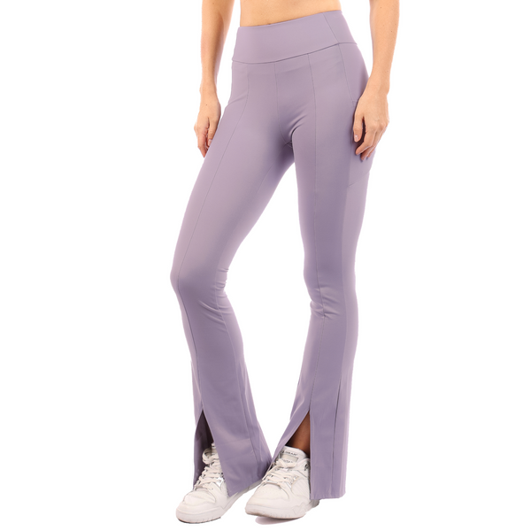 Front Slit High Waisted Butter Soft Pants Lavender, Coral Pink, Sage, Shadow Grey