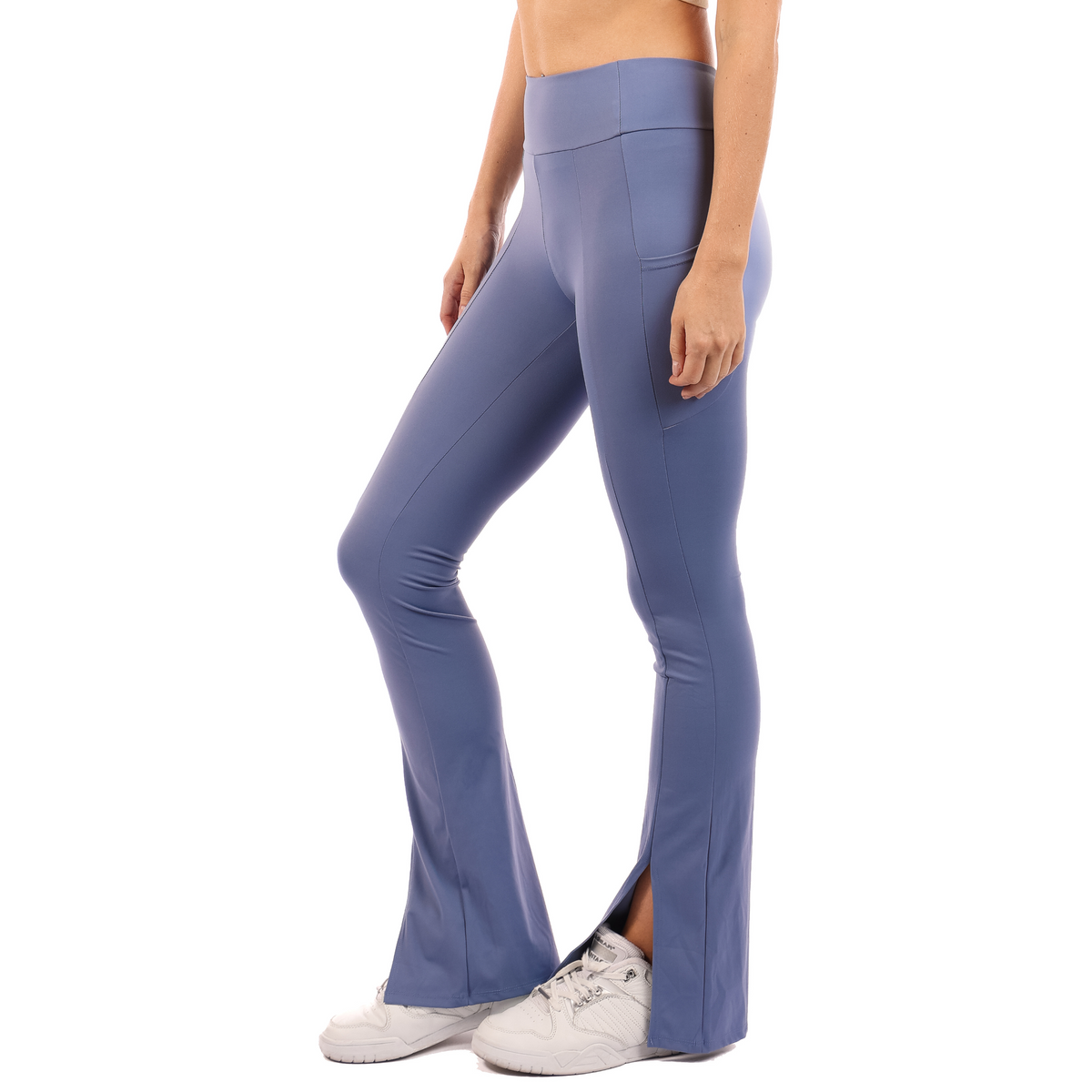 Front Slit Leggings Smoke, Steel Blue, Violet, White