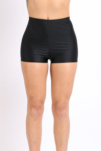 Plus Size Highwaisted Shiny Nylon Hot Shorts