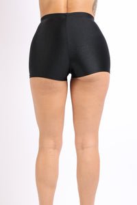 Plus Size Highwaisted Shiny Nylon Hot Shorts