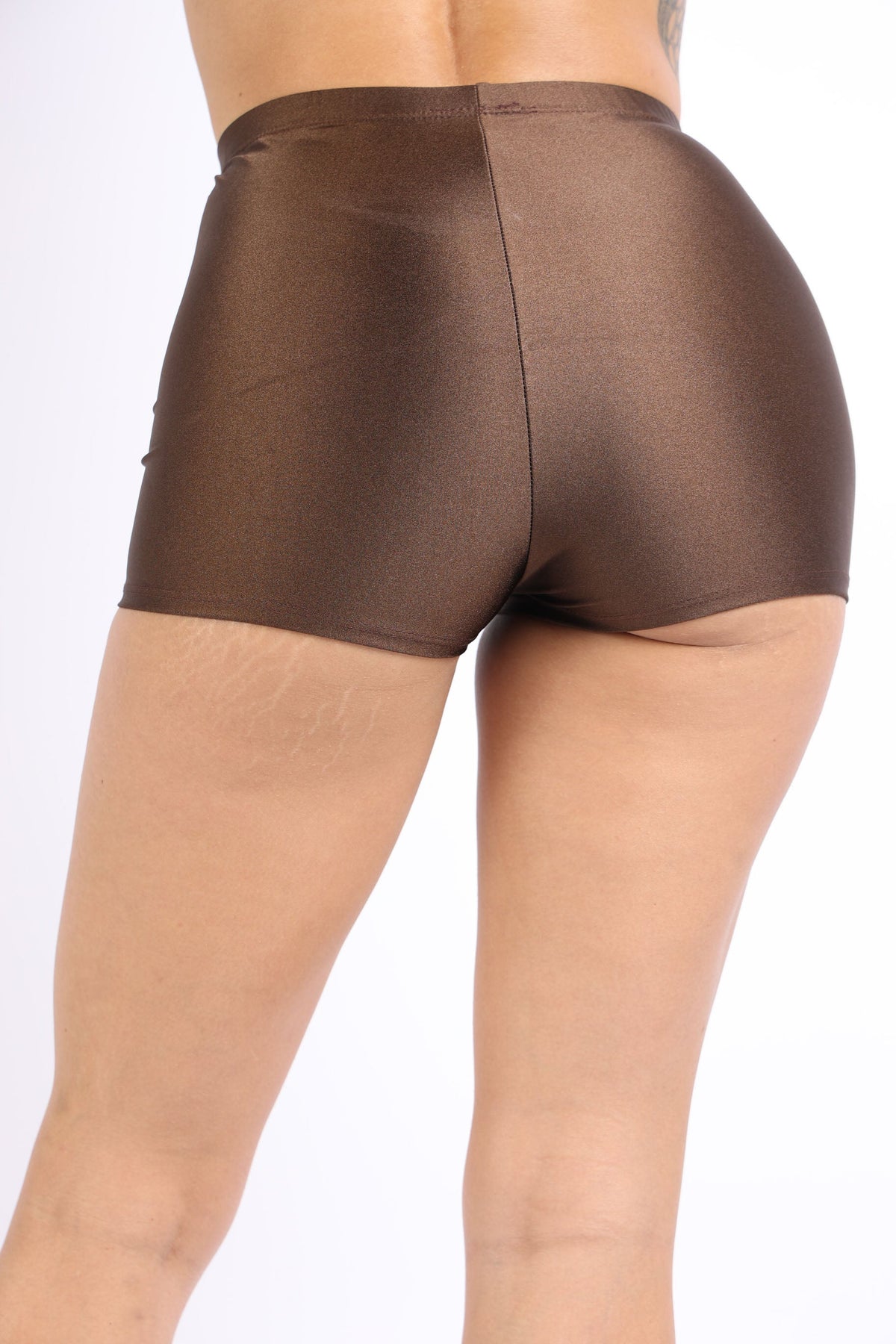 Plus Size Highwaisted Shiny Nylon Hot Shorts