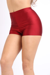 Plus Size Highwaisted Shiny Nylon Hot Shorts