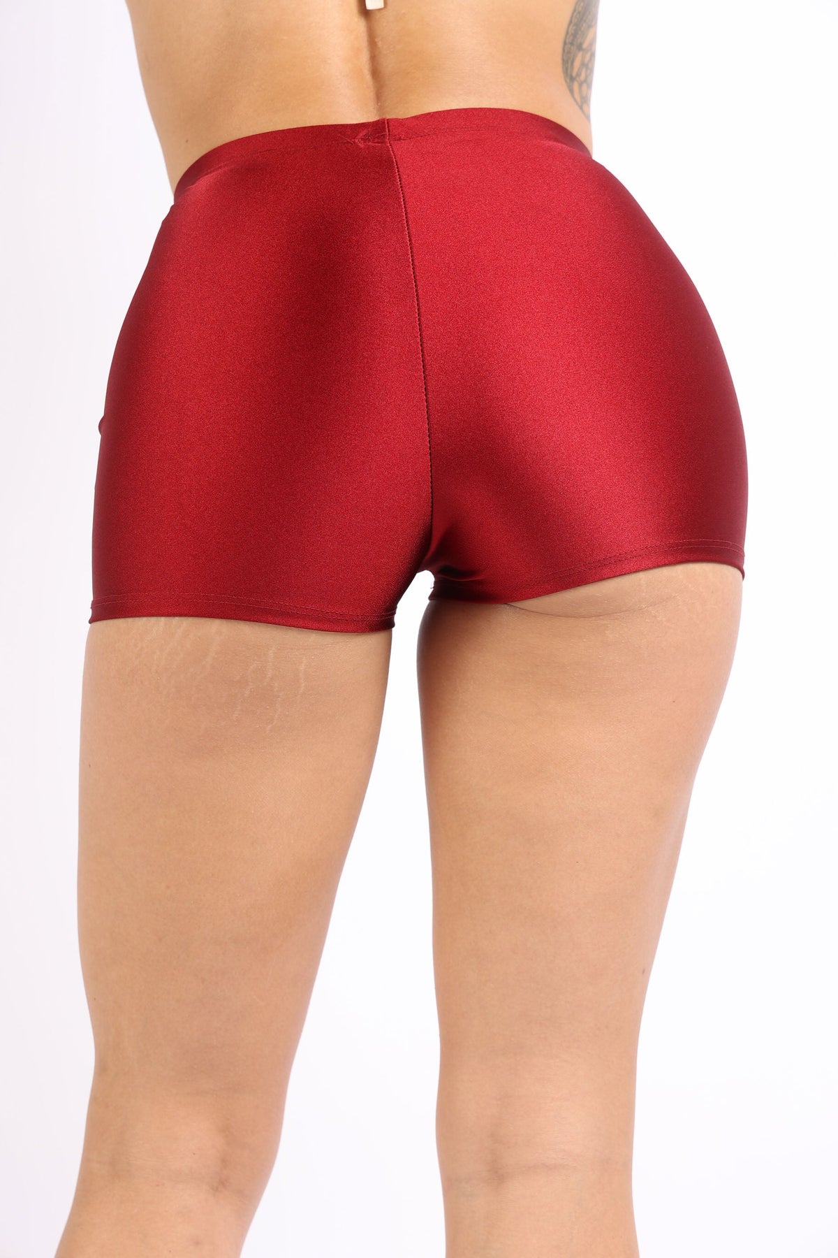 Plus Size Highwaisted Shiny Nylon Hot Shorts