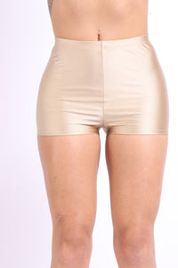 Plus Size Highwaisted Shiny Nylon Hot Shorts