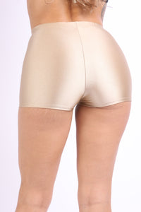 Plus Size Highwaisted Shiny Nylon Hot Shorts