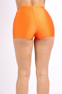 Plus Size Highwaisted Shiny Nylon Hot Shorts