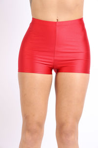 Plus Size Highwaisted Shiny Nylon Hot Shorts